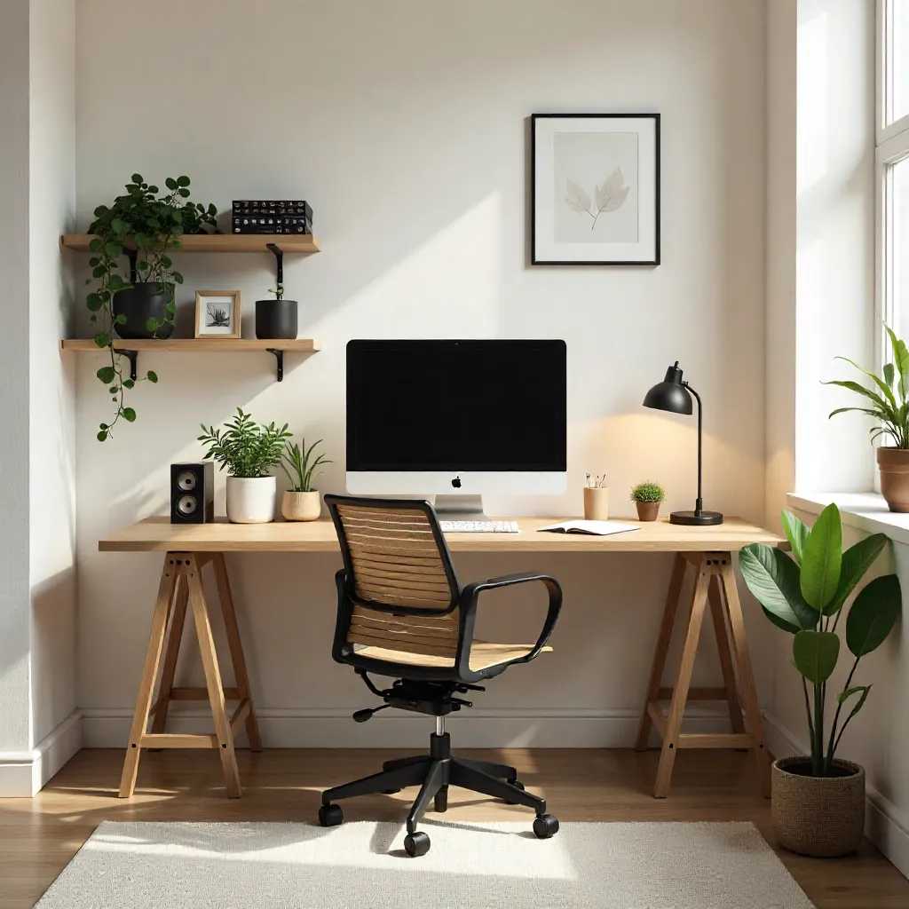 Minimalistische en rustige werkruimte omgeving